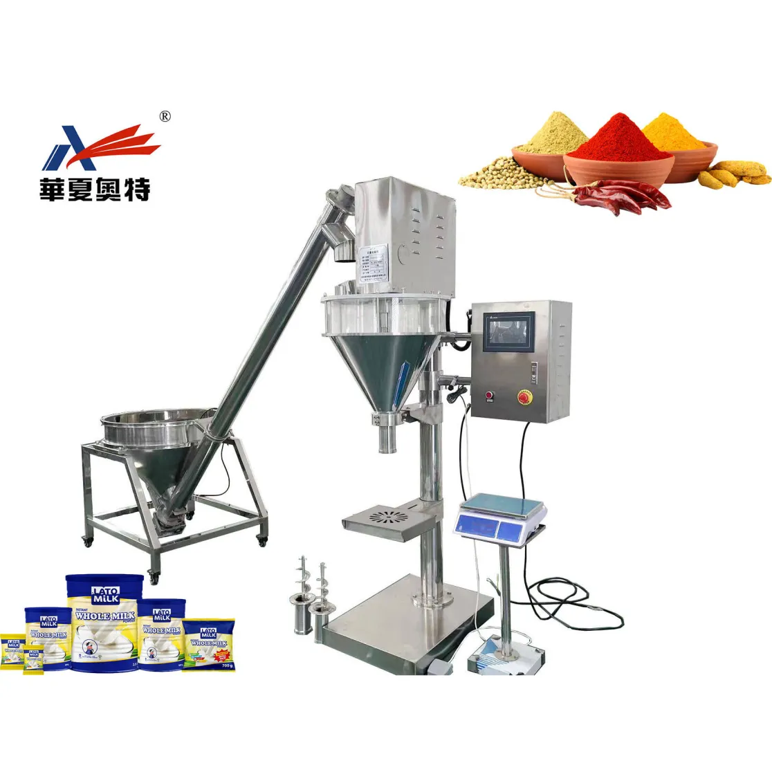 Semi Automatic Auger Filling Machine for Chemical Powder 5g-5kg Milk Powder Packaging Vial Bottle Can Filling Machine - Filling Machine - foodmachtech