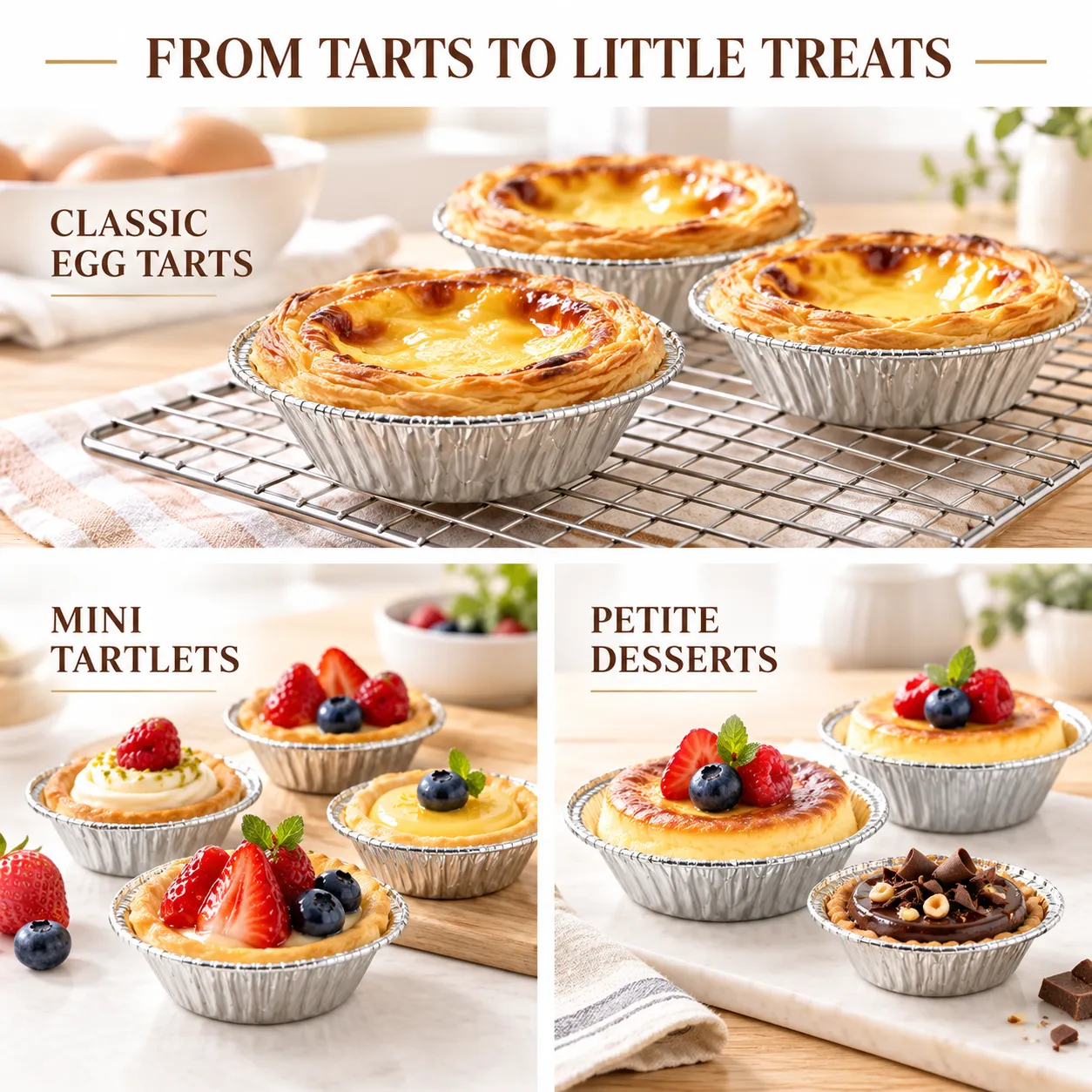 일회용 알루미늄 호일 계란 타르트 금형 (20 PCS) -  - Food Mach Tech