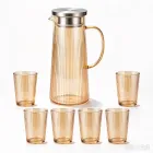 Geschliffener Glas-Pitcher mit Edelstahl-Deckel -  - Food Mach Tech