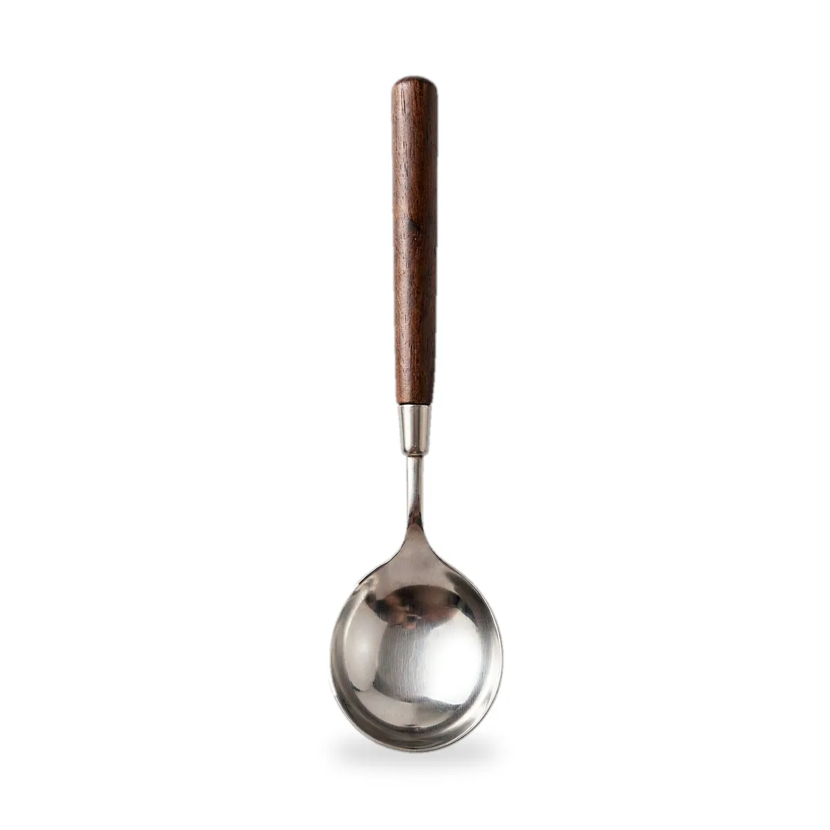 호두 나무 손잡이 스테인레스 스틸 디너 스푼 -  - Food Mach Tech