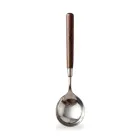 호두 나무 손잡이 스테인레스 스틸 디너 스푼 -  - Food Mach Tech