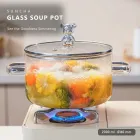 곰 손잡이 2L 붕규산 유리 수프 냄비 | 스토브 가시 요리 냄비 -  - Food Mach Tech