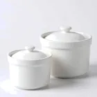 뚜껑이있는 세라믹 워터 바스 스튜 컵 -  - Food Mach Tech