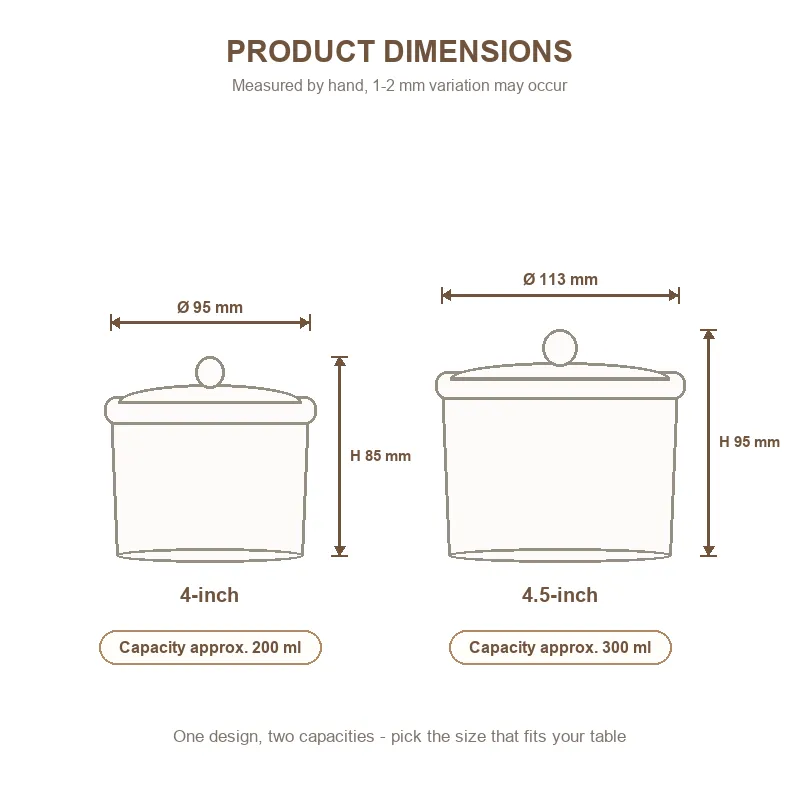 뚜껑이있는 세라믹 워터 바스 스튜 컵 -  - Food Mach Tech