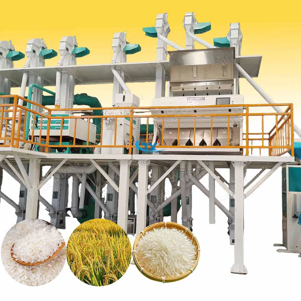 ピーリングプラント米製粉機50TPD高品質最新の完全自動水田ミル - 米フライスマシン - foodmachtech
