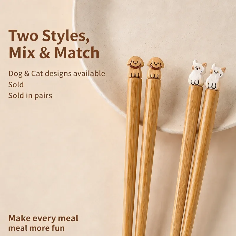 Niedliche Hunde-und Katzen patze, Bambus stäbchen, leichter natürlicher Bambus für tägliche Mahlzeiten, Sushi & Geschenk (10 Stück) -  - Food Mach Tech