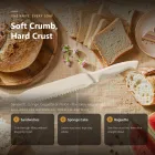 크림 화이트 톱니 빵 칼 -  - Food Mach Tech