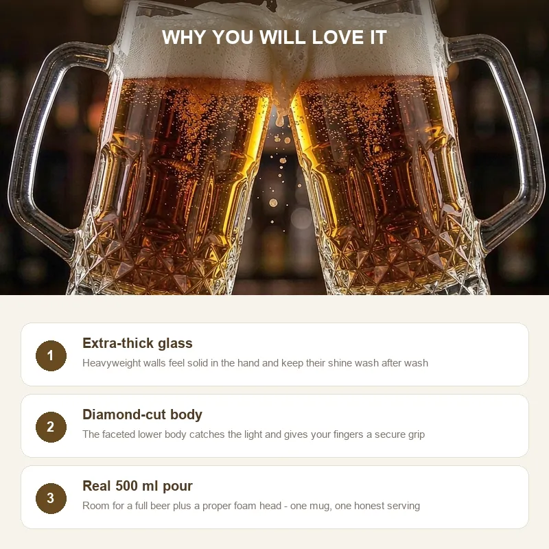 Verdickte Bierbecher mit Griff -  - Food Mach Tech
