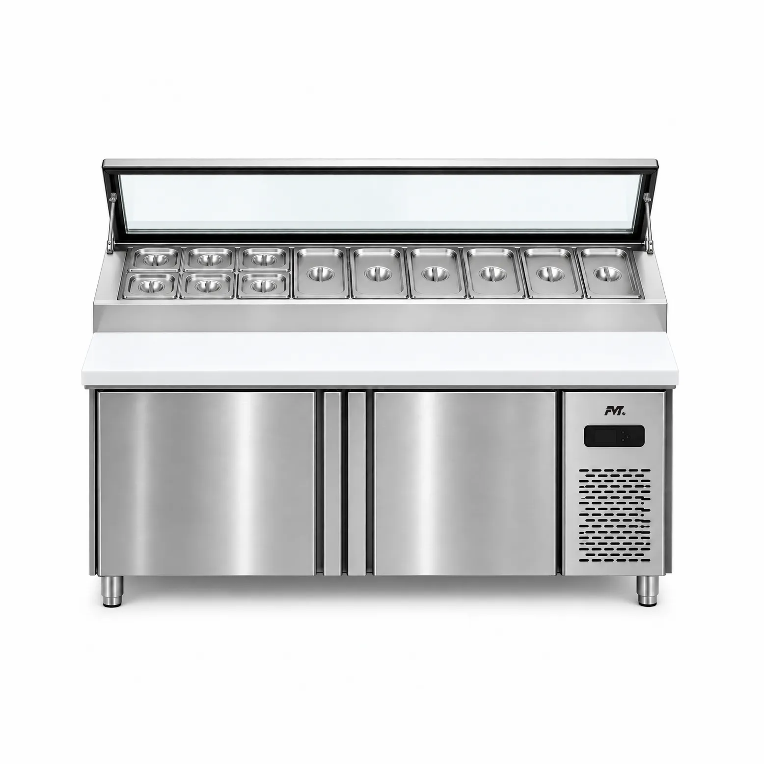 상업용 피자 준비 냉장 카운터, 피자 식당 주방 용 0.32kW 냉장 성분 스테이션 -  - Food Mach Tech