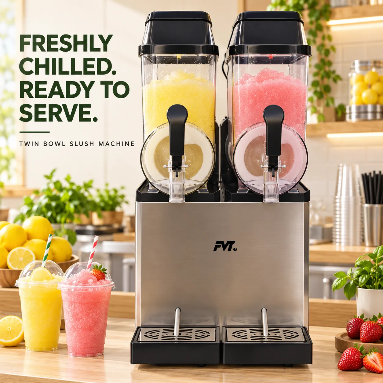 상업적인 쌍둥이 그릇 슬러시 기계 -  - Food Mach Tech