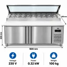상업용 피자 준비 냉장 카운터, 피자 식당 주방 용 0.32kW 냉장 성분 스테이션 -  - Food Mach Tech