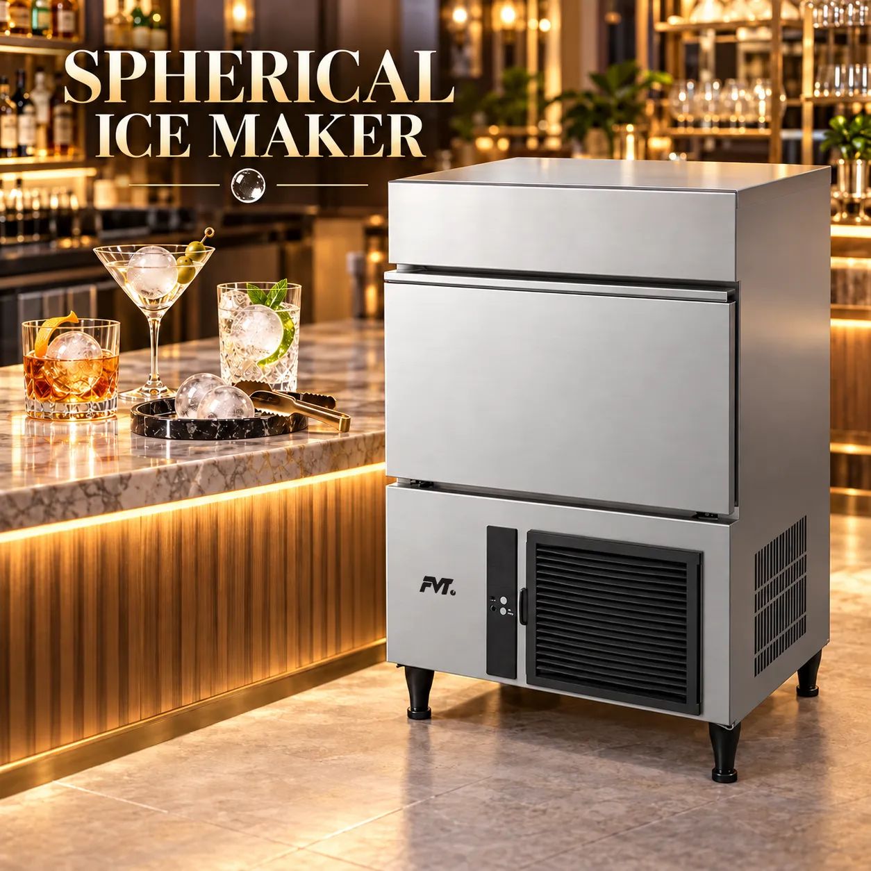 Kommerzieller kugelförmiger Eismacher für Bar, Hotel Lounge & Café -  - Food Mach Tech