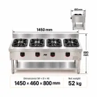 4-버너 상업 점토 냄비 스토브 -  - Food Mach Tech