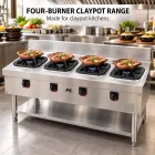 4-버너 상업 점토 냄비 스토브 -  - Food Mach Tech