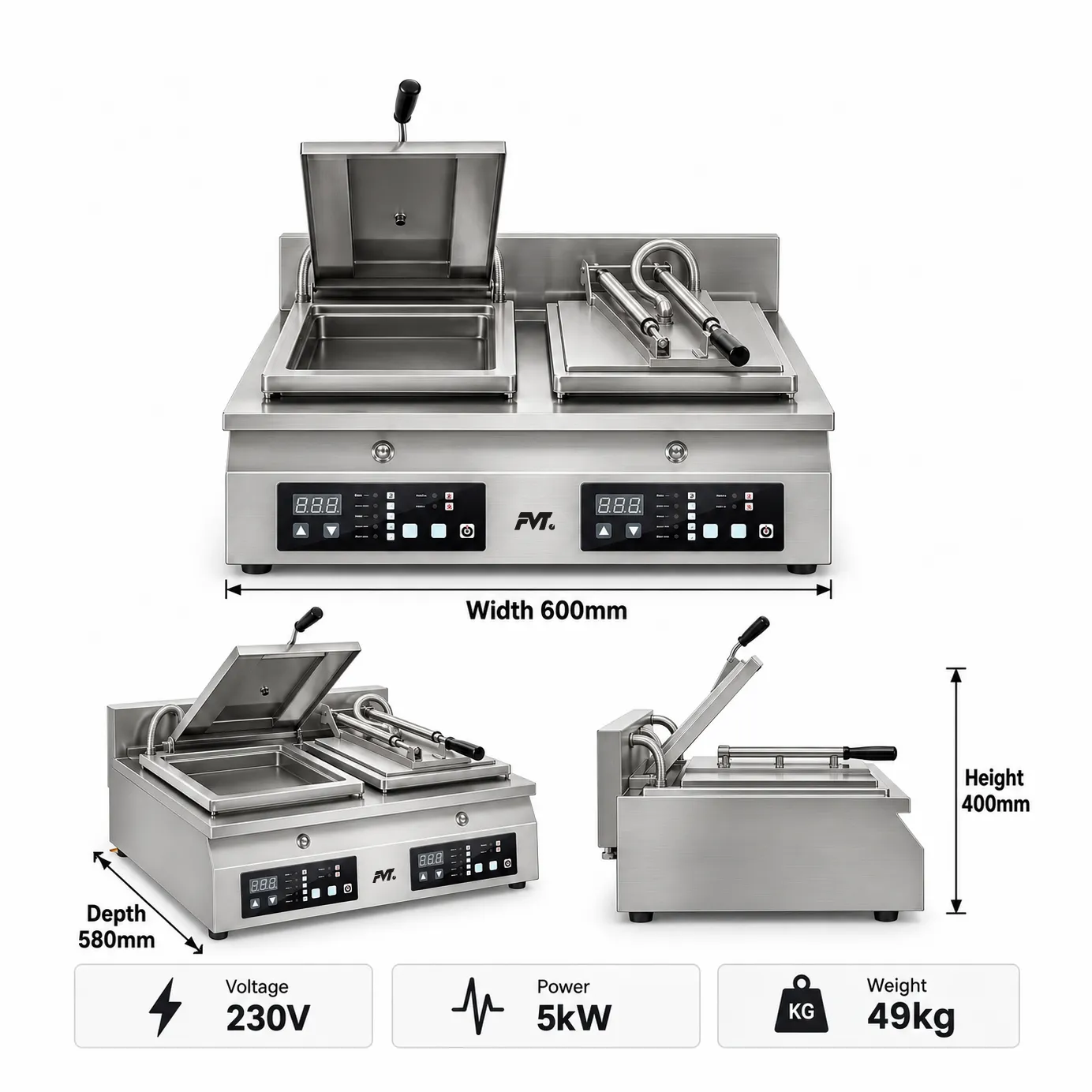 더블 헤드 상업용 만두 튀김 기계 -  - Food Mach Tech