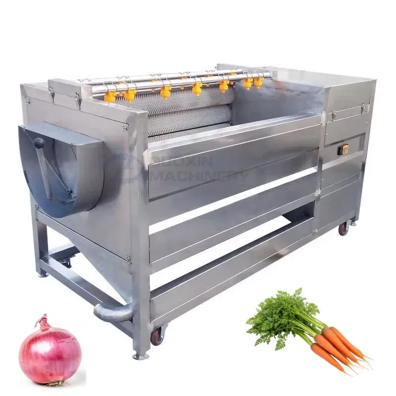Industrielle Bürste Waschmaschine für Obst und Gemüse Lebensmittel qualität Karotten bürste Waschmaschine - Wasch-und Luft trocknungs system - foodmachtech
