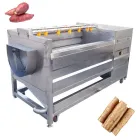 Industrielle automatische Bürsten reinigungs maschine für Gemüse Obst kartoffeln Karotten bürste Waschmaschine - Wasch-und Luft trocknungs system - foodmachtech