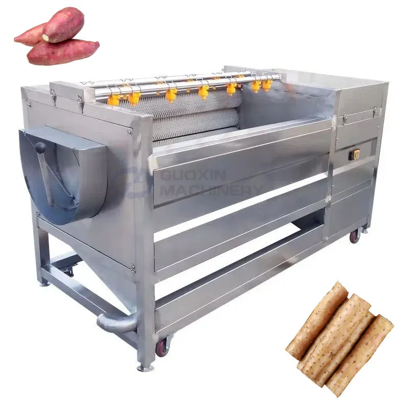 Industrielle automatische Bürsten reinigungs maschine für Gemüse Obst kartoffeln Karotten bürste Waschmaschine - Wasch-und Luft trocknungs system - foodmachtech