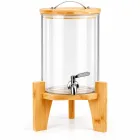 High Borosilicate Glass Beverage Dispenser with Bamboo Stand and Tap -  - Food Mach Tech