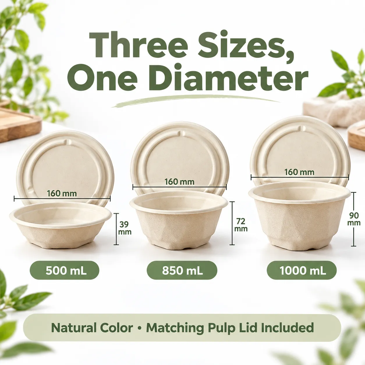 Biodegradable Takeaway Food Bowls (100 Pcs) -  - Food Mach Tech