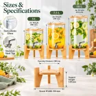 High Borosilicate Glass Beverage Dispenser with Bamboo Stand and Tap -  - Food Mach Tech