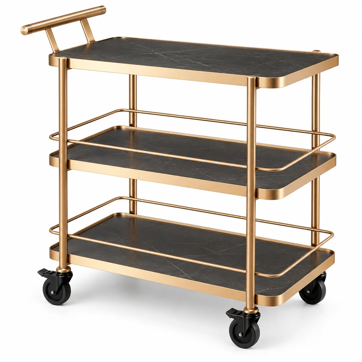 Mobile Service Trolley with Brake Wheels for Hotel, Restaurant, Bar ...